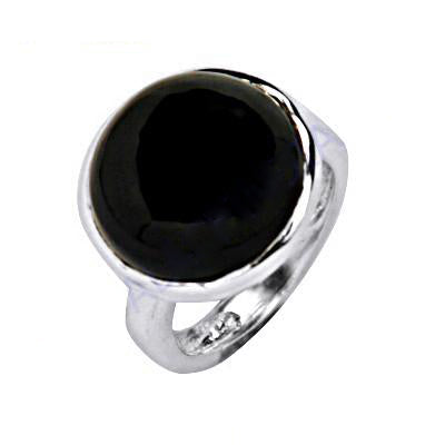 Silver onyx ring for women | statement jewelry