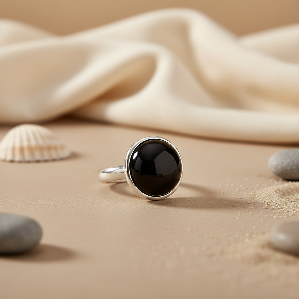 Silver Onyx Ring for Women | Statement Jewelry