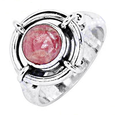 925 Silver Rhodochrosite Ring for Women | Gemstone Jewelry