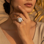 Load image into Gallery viewer, Silver Ring with White Gemstone | Engagement Ring for Women
