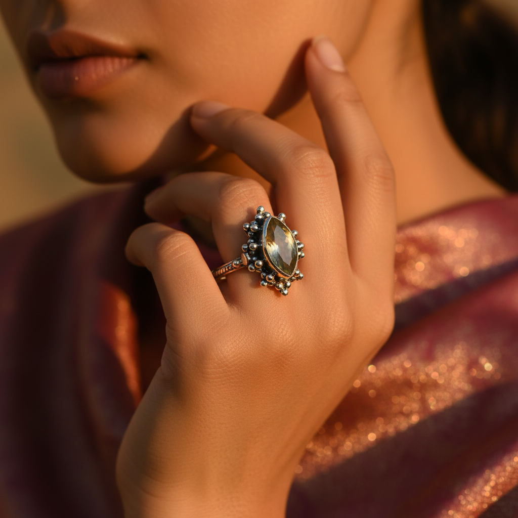 925 Silver Gemstone Ring for Women | Statement Jewelry