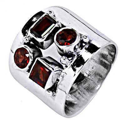 925 silver garnet gemstone ring for women | statement jewelry