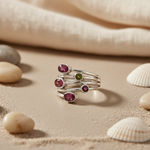 Load image into Gallery viewer, 925 Silver Multi-Gemstone Ring for Women | Statement Ring
