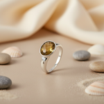 Load image into Gallery viewer, 925 Silver Citrine Ring for Women | Oval Gemstone Ring
