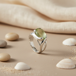 Load image into Gallery viewer, 925 Silver Green Gemstone Ring for Women | Daily Wear
