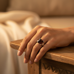 将图像加载到图库查看器中， Silver Ring with Brown Square Gemstone for Men | Gift
