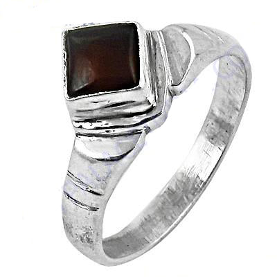 925 Silver Square Stone Ring | Men's Statement Jewelry