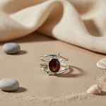 Load image into Gallery viewer, 925 Silver Garnet Ring for Women | Statement Jewelry
