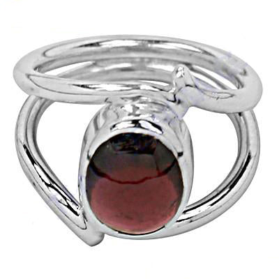 925 silver garnet ring for women | statement jewelry