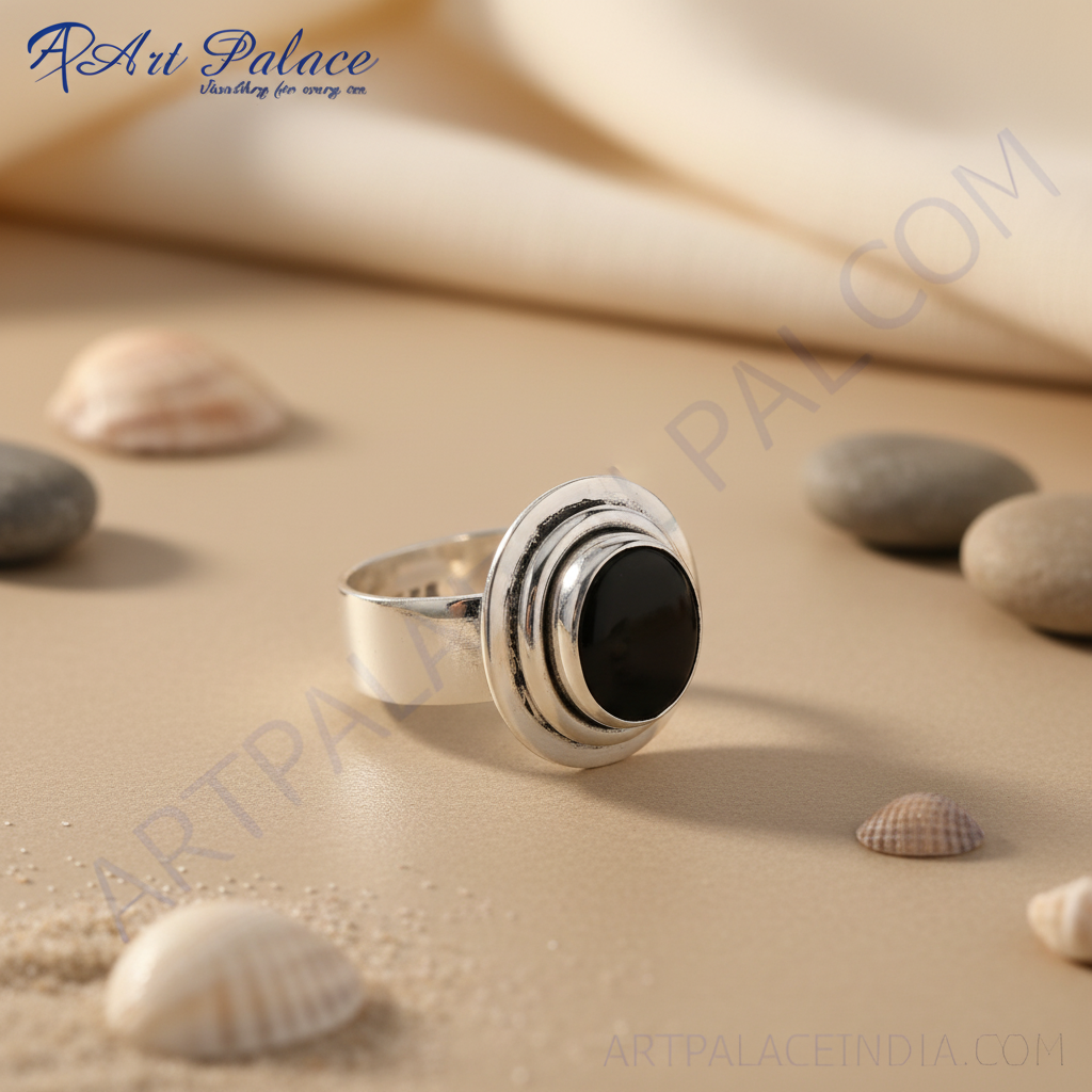 925 silver onyx ring for women | statement jewelry