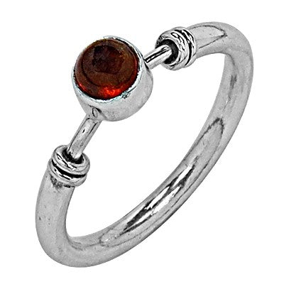 925 Silver Red Gemstone Ring | For Women | Daily Wear