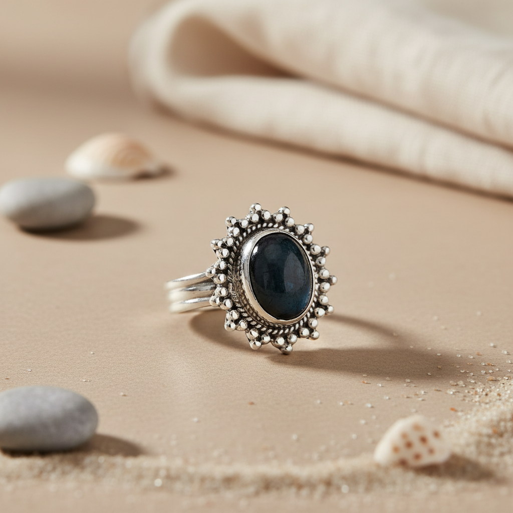 925 Silver Oval Stone Ring for Women | Gemstone Jewelry