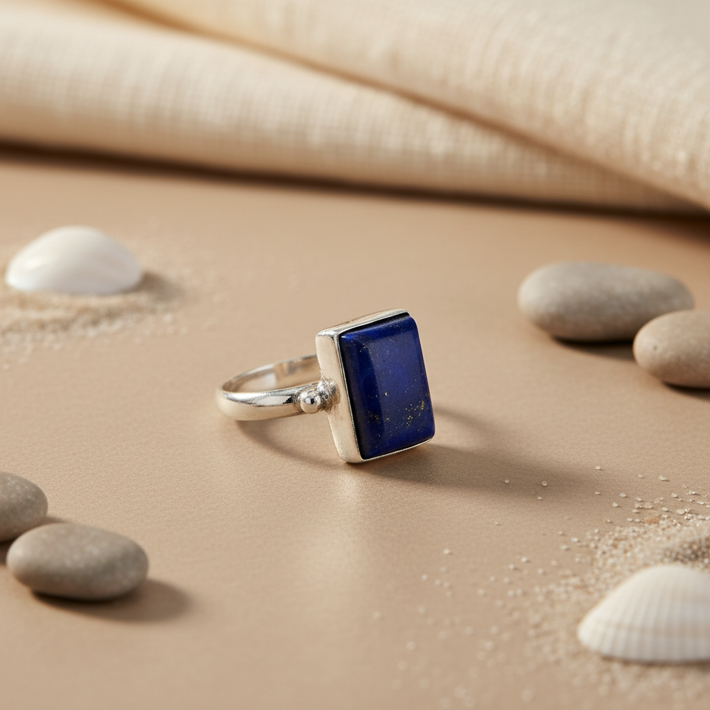 925 Silver Lapis Lazuli Ring for Women | Gemstone Jewelry