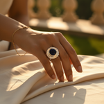 Load image into Gallery viewer, 925 Sterling Silver Ring with Onyx Stone for Women
