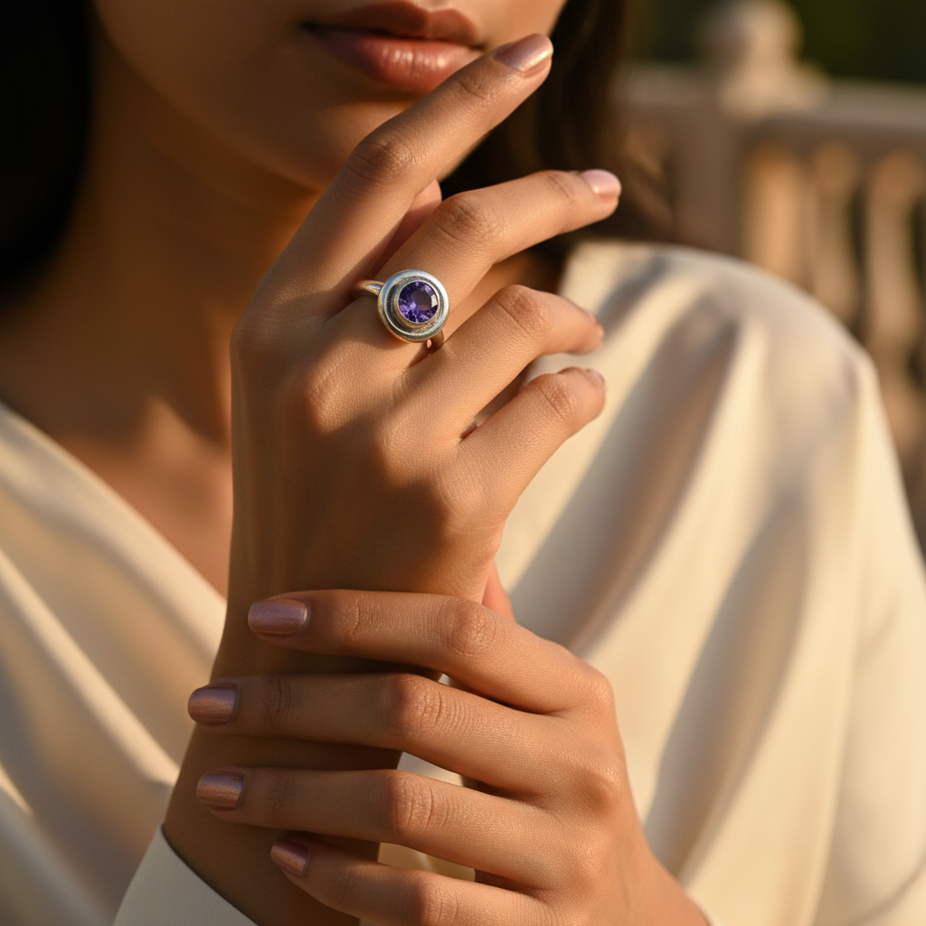 925 Silver Amethyst Ring for Women | Gemstone Jewelry