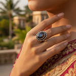 将图像加载到图库查看器中， 925 Silver Black Gemstone Ring for Women | Gift Jewelry
