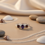 Load image into Gallery viewer, 925 Silver Garnet &amp; Amethyst Ring for Women | Gift Jewelry
