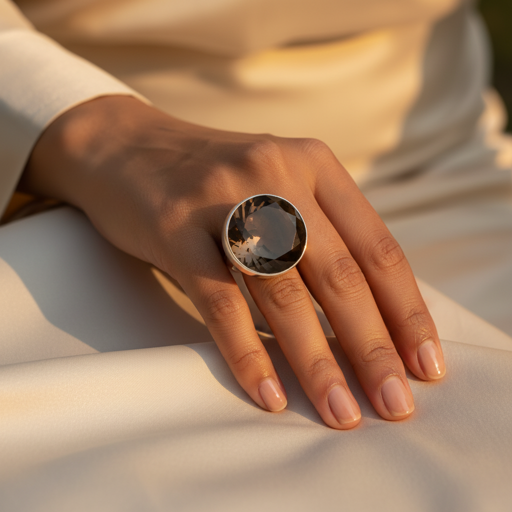 925 Silver Smoky Quartz Ring | Women's Gemstone Jewelry