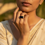 Load image into Gallery viewer, 925 Silver Onyx Stone Ring for Men | Black Gemstone Jewelry
