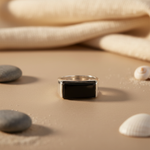 Load image into Gallery viewer, 925 Silver Onyx Stone Ring for Men | Black Gemstone Jewelry
