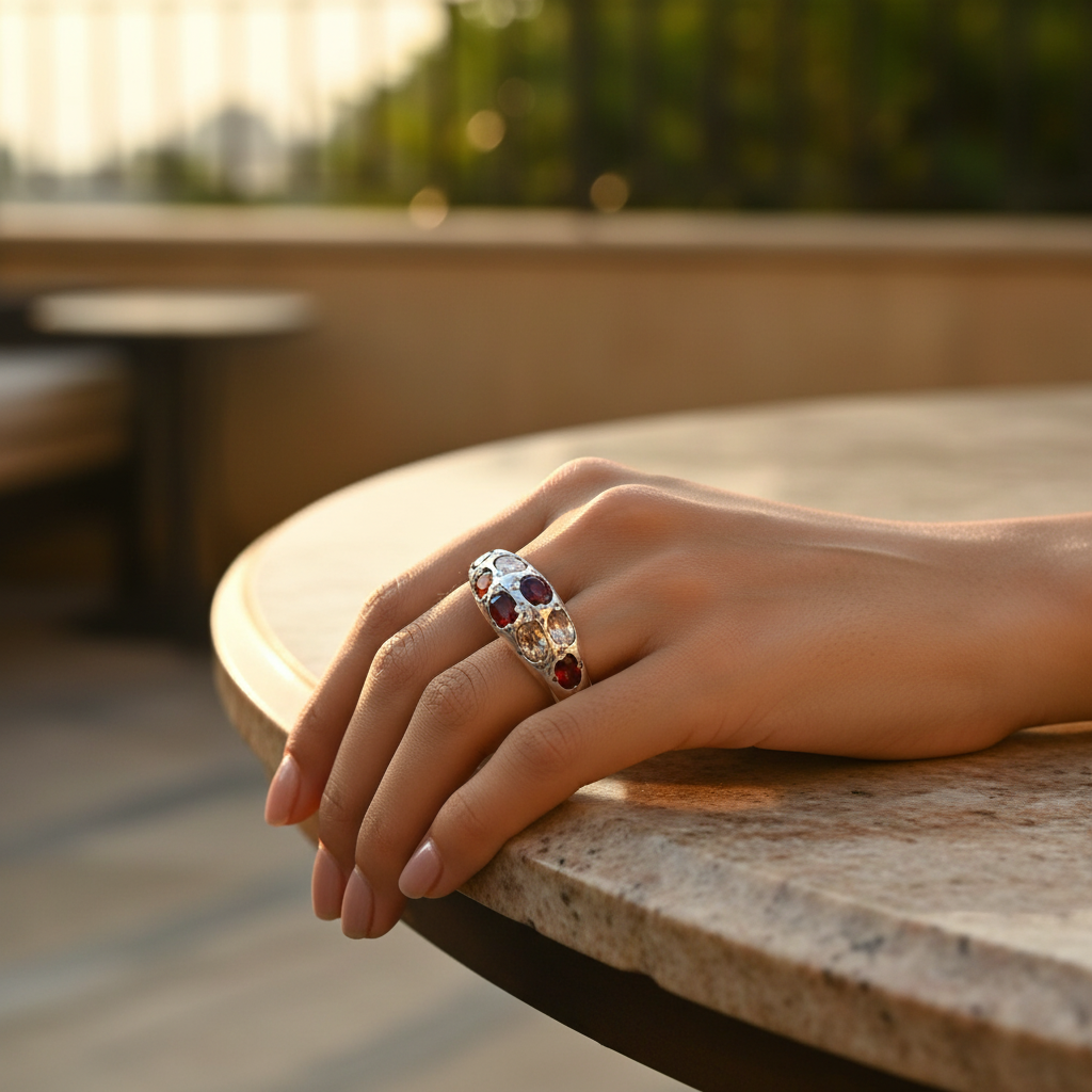 925 Silver Gemstone Ring for Women | Statement Ring