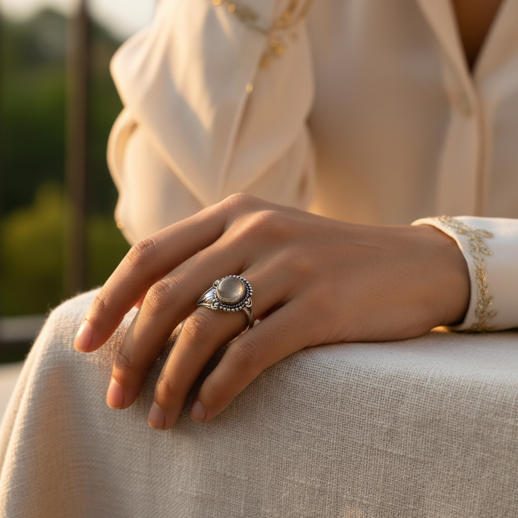 925 Silver Moonstone Ring for Women | Gift Jewelry
