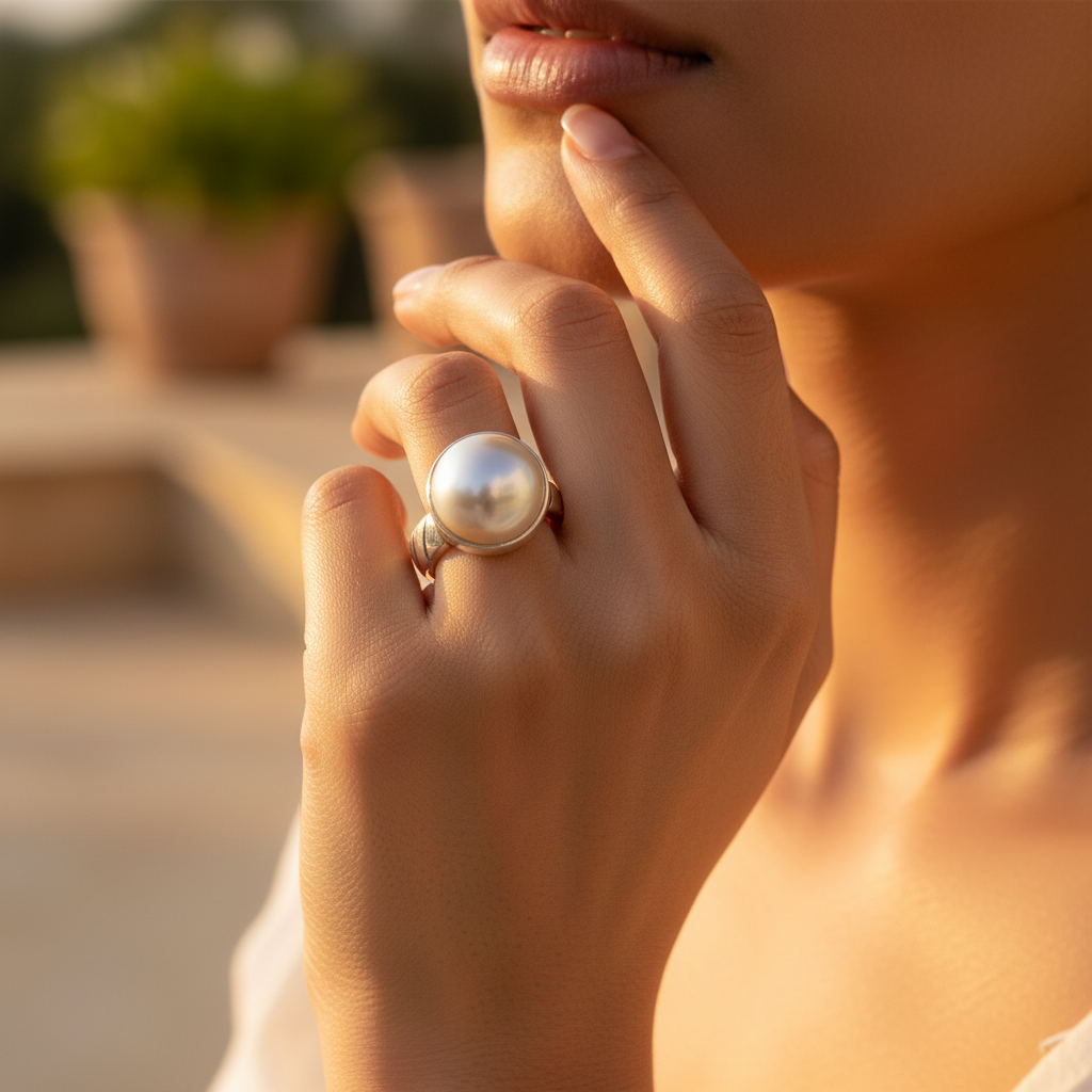 925 Silver Pearl Ring for Women | Elegant Jewelry Gift