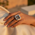 Load image into Gallery viewer, 925 Silver Smoky Quartz Ring for Men | Statement Jewelry
