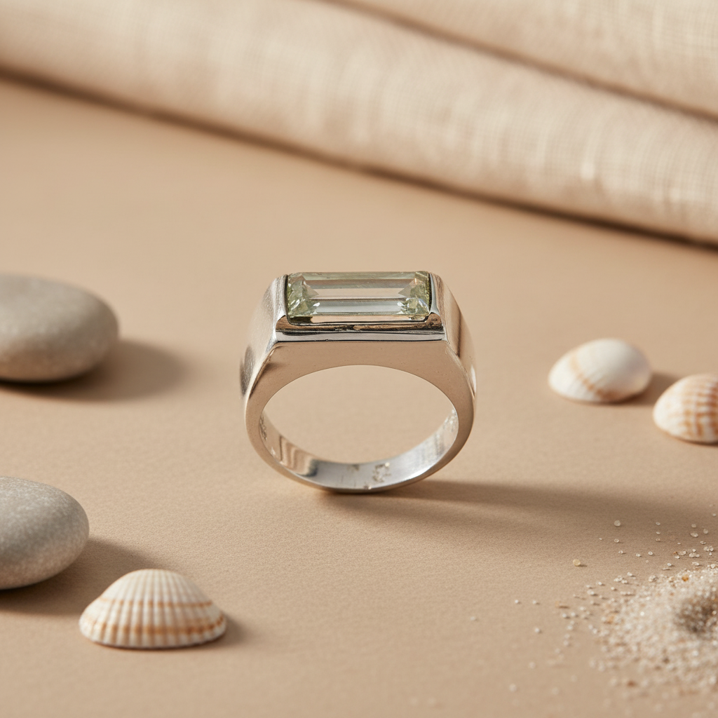 Silver Emerald Cut Ring | For Men | Gift Jewelry