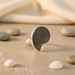 Load image into Gallery viewer, Ammonite Fossil Ring in 925 Sterling Silver | Unique Jewelry
