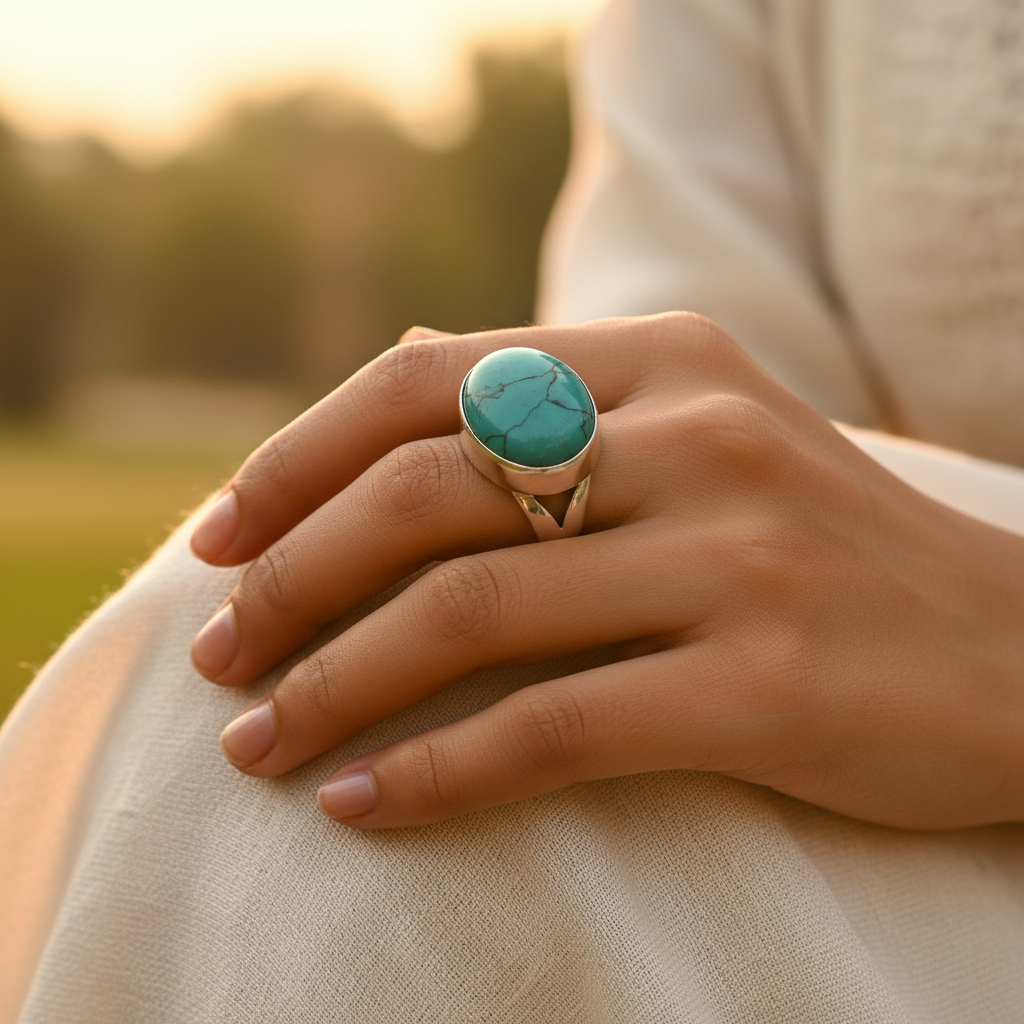 925 Silver Turquoise Ring for Women | Gemstone Jewelry Gift
