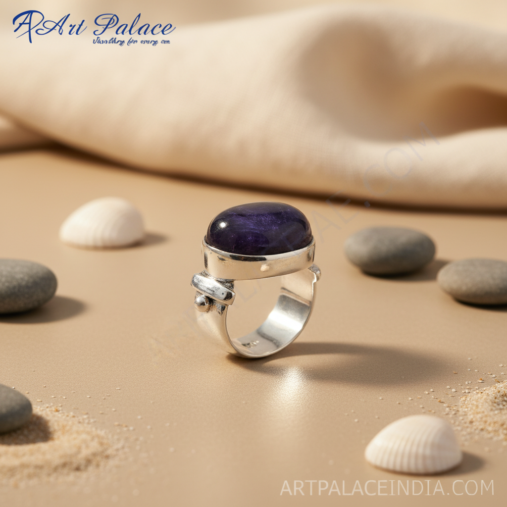 925 Sterling Silver Ring with Blue Gemstone | Women's Jewelry