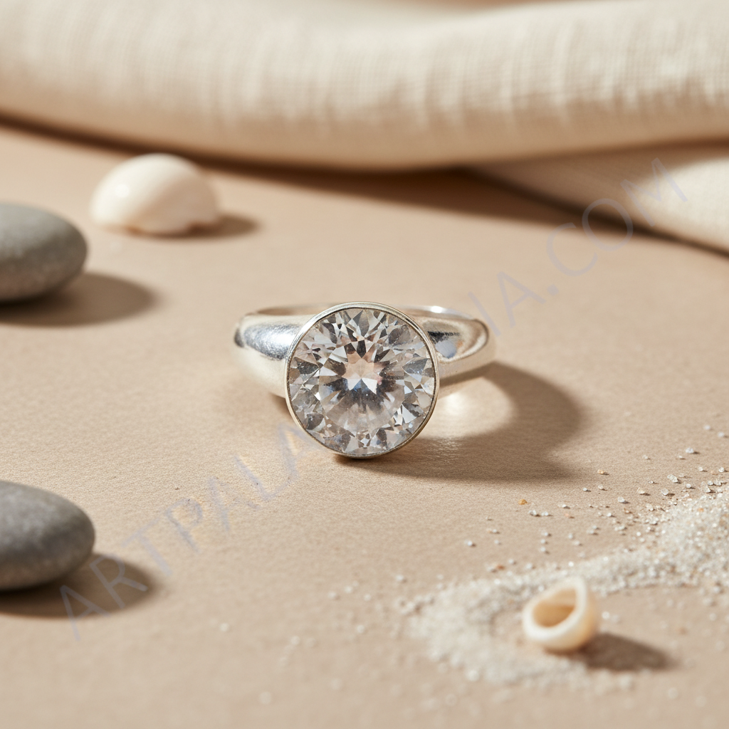 925 Sterling Silver Crystal Ball Ring | For Women | Gift