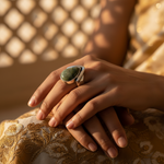Load image into Gallery viewer, 925 Silver Green Gemstone Ring for Women | Statement Jewelry
