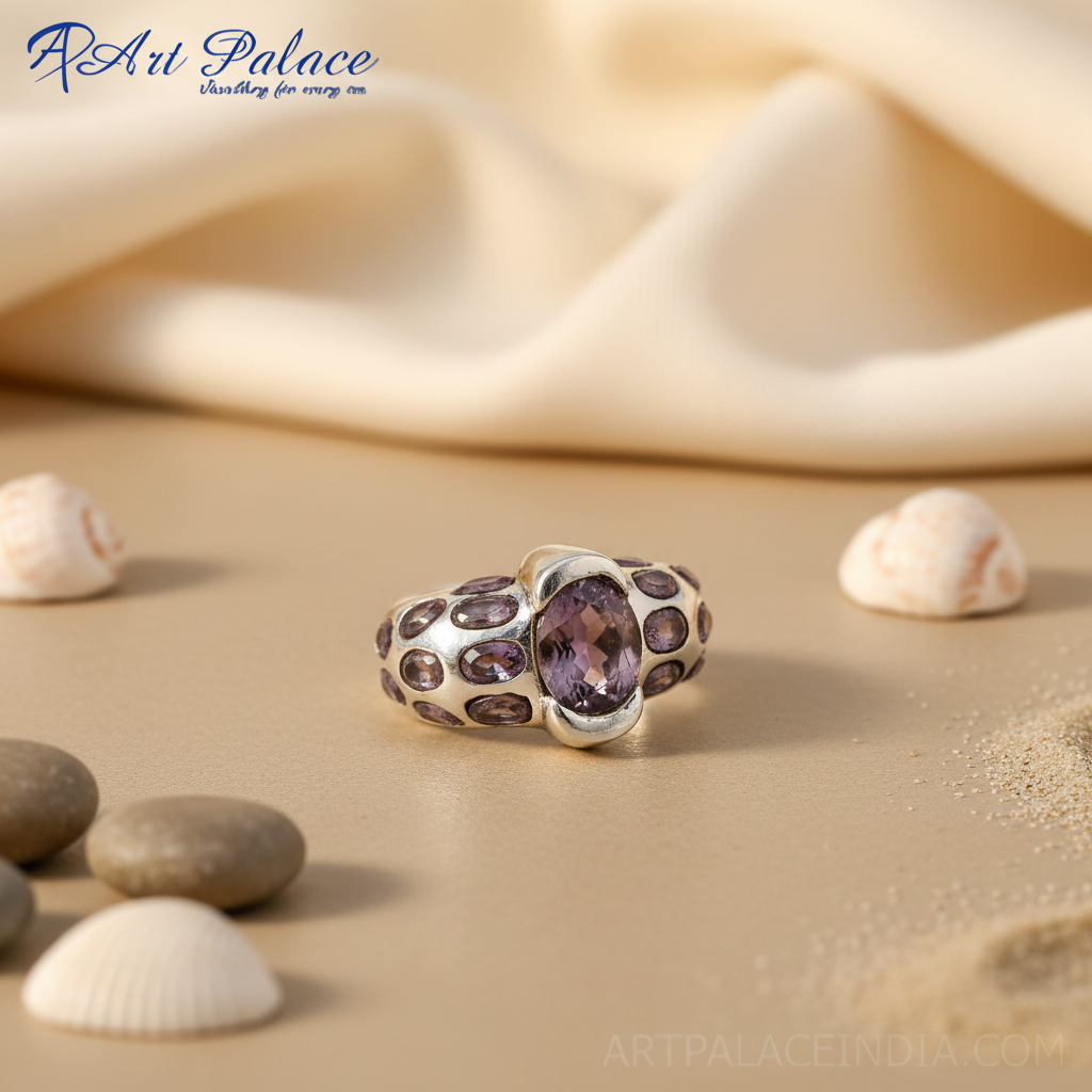 925 silver amethyst gemstone ring for women | gift jewelry