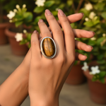 Load image into Gallery viewer, Tiger Eye Stone Ring for Women | 925 Silver Ring
