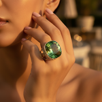Load image into Gallery viewer, 925 Silver Green Gemstone Ring for Women | Statement Jewelry
