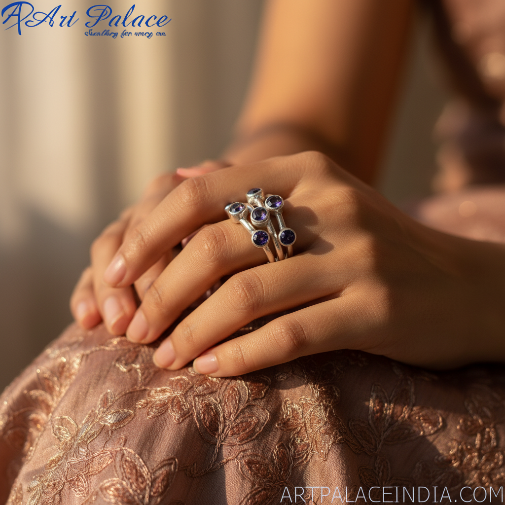 925 Silver Multi-Band Ring with Gemstones | Women's Ring