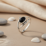 将图像加载到图库查看器中， 925 Silver Black Onyx Ring for Women | Gemstone Jewelry
