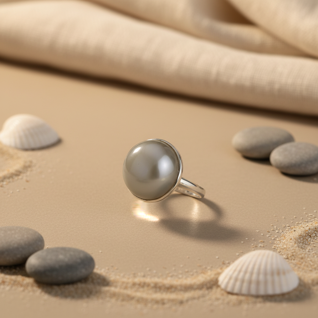 Silver Pearl Ring for Women | Statement Jewelry | Gift