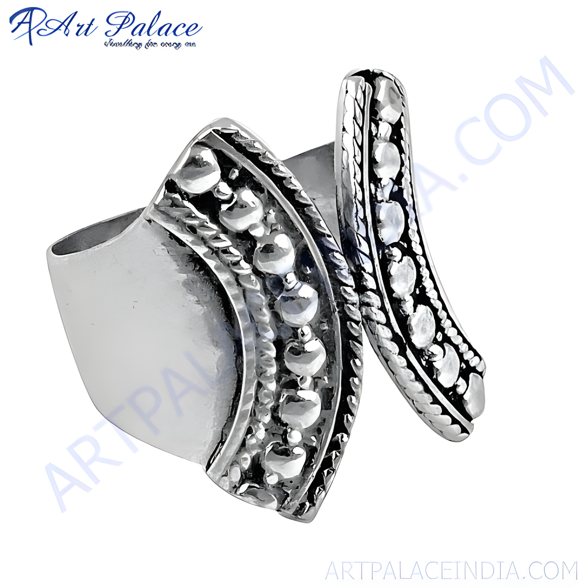 925 sterling silver wrap ring with detailed design, a statement piece for women