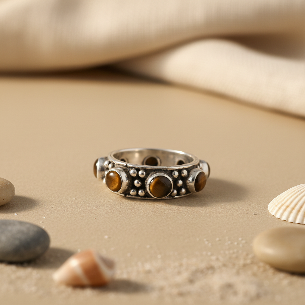 Tiger Eye Stone Silver Ring | Women's Bohemian Jewelry