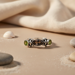 将图像加载到图库查看器中， 925 Silver Peridot &amp; Smoky Quartz Ring | Women's Gemstone Jewelry
