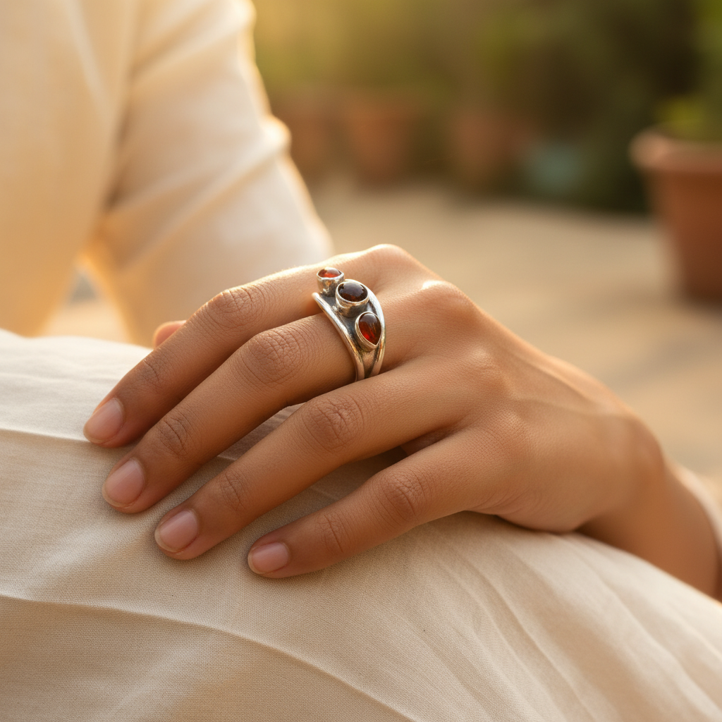 925 Silver Carnelian Gemstone Ring for Women | Gift Jewelry