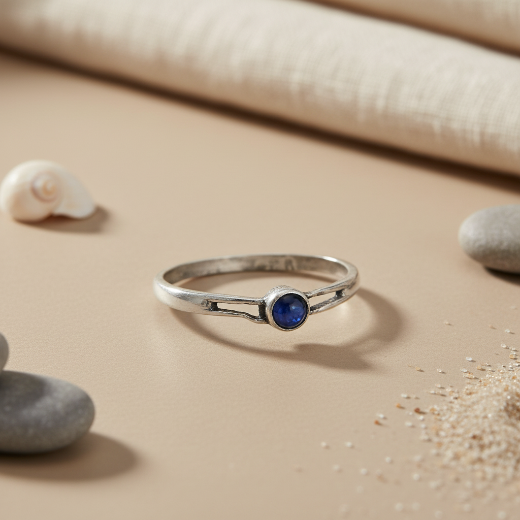 925 Silver Blue Gemstone Ring for Women | Daily Wear Jewelry