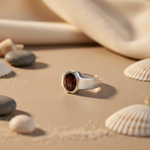 将图像加载到图库查看器中， 925 Silver Garnet Gemstone Ring for Men | Signet Style Jewelry
