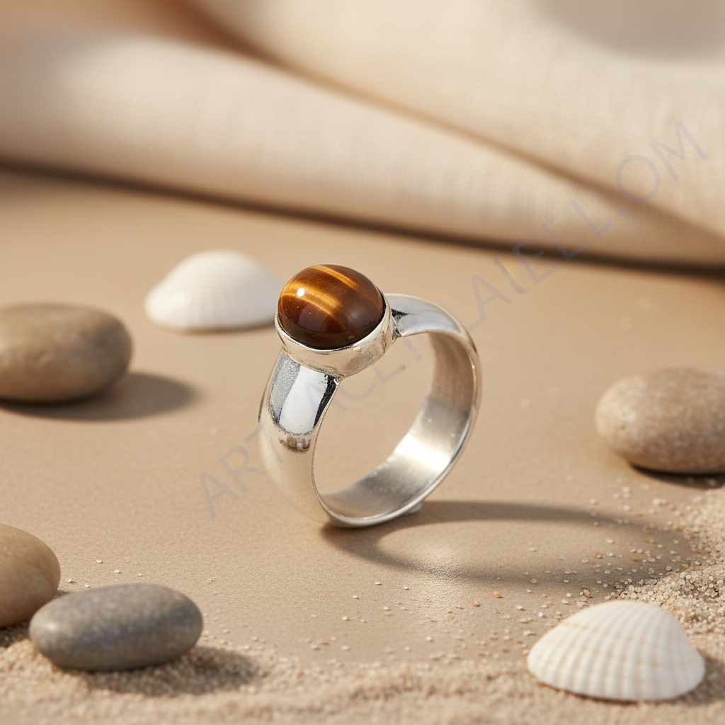 925 Sterling Silver Tiger Eye Ring for Men | Statement Jewelry