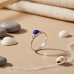 将图像加载到图库查看器中， 925 Silver Blue Gemstone Ring for Women | Daily Wear
