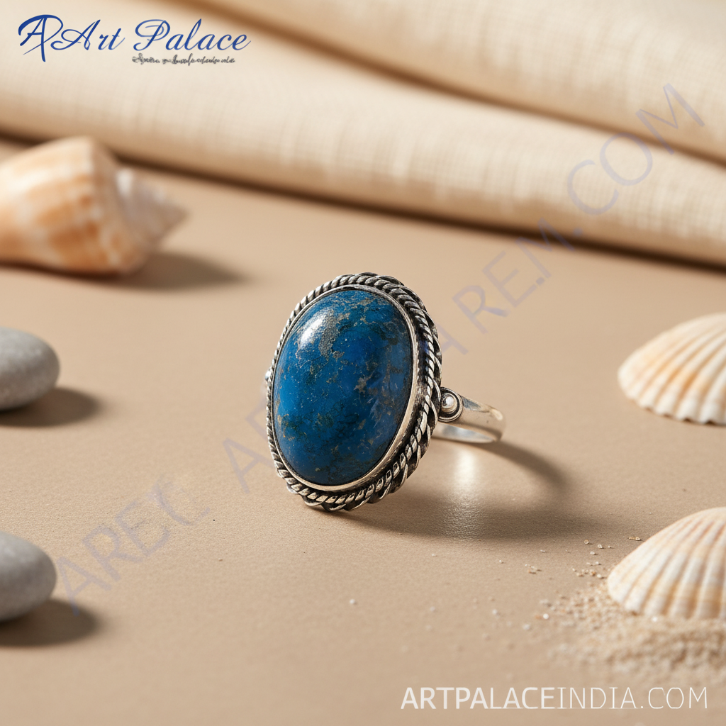 925 Silver Blue Gemstone Ring for Women | Statement Jewelry