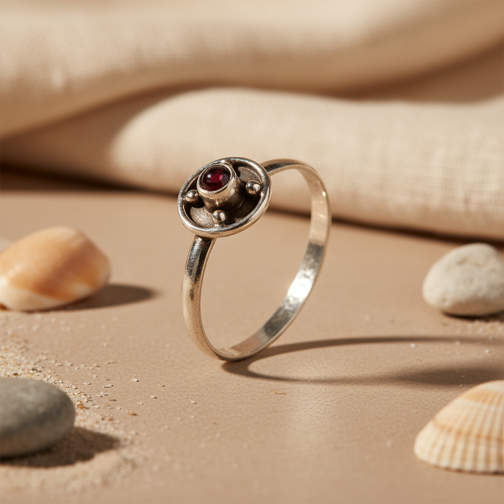 925 Silver Garnet Ring for Women | Gemstone Jewelry Gift